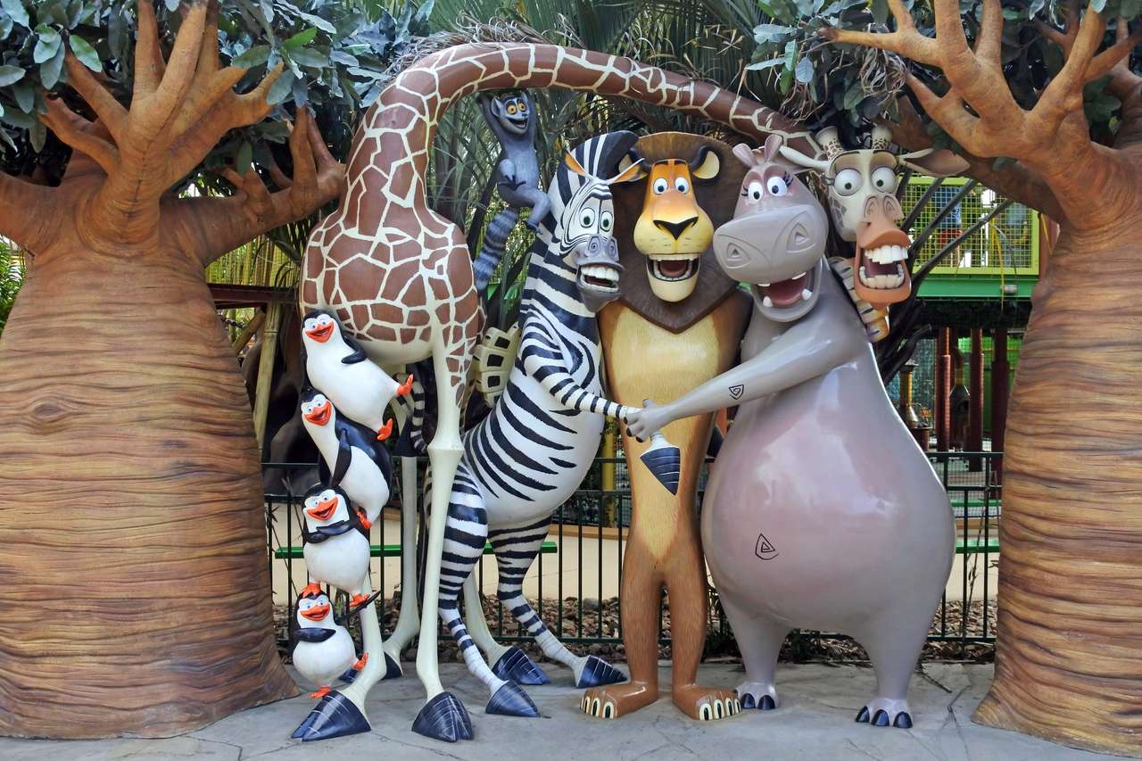 Personagens de filmes de Madagascar no Dreamworld puzzle online