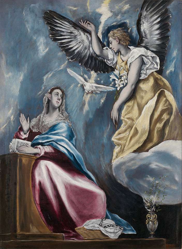La Anunciación (pintura de El Greco de 1600) rompecabezas en línea