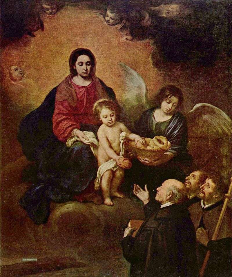 Младенец Иисус раздает хлеб паломникам пазл онлайн