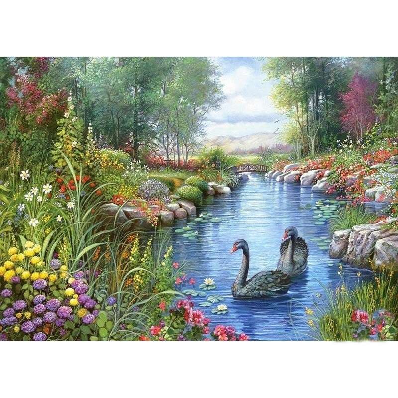 swans on the lake jigsaw puzzle online