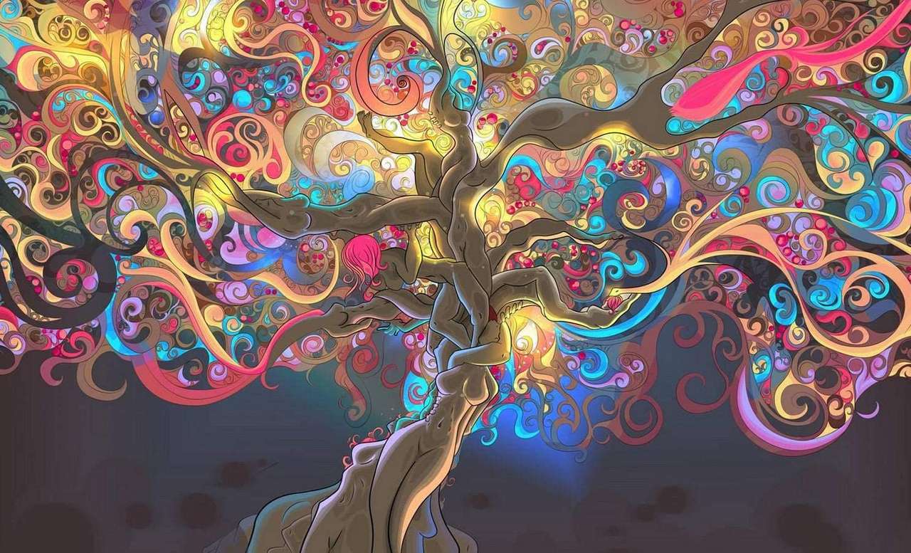 многоцветно дърво онлайн пъзел