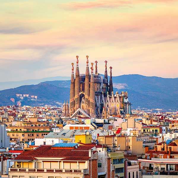 Panorama över Barcelona Pussel online