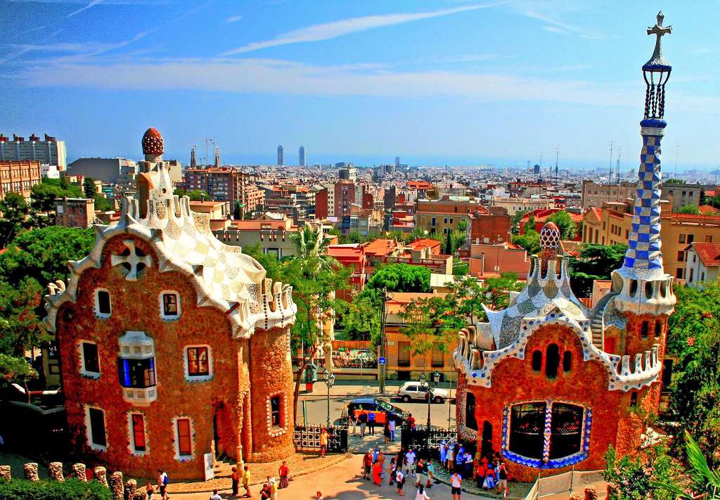 Kouzelné místo v Barceloně-parku Güell online puzzle