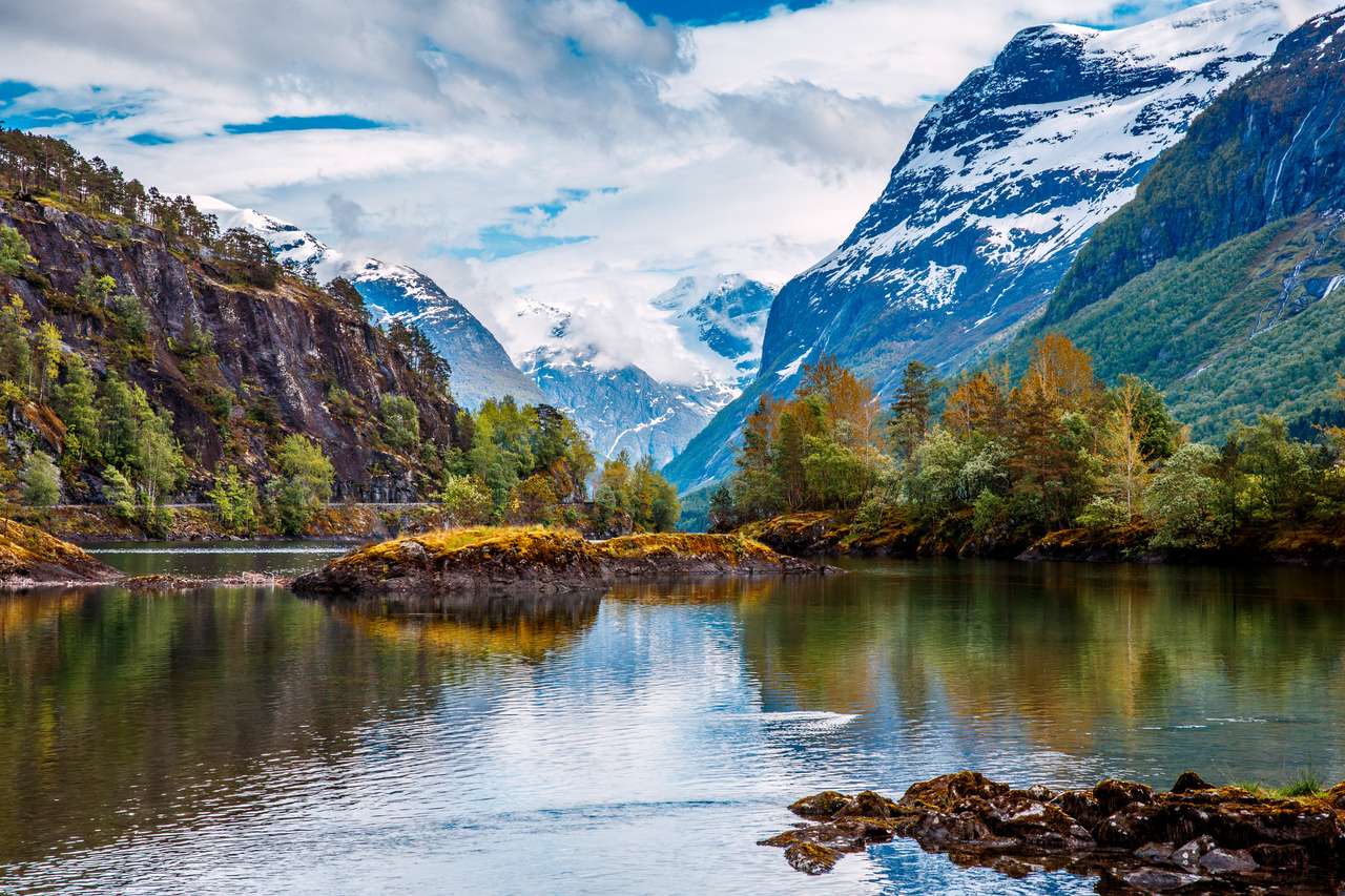 Красивая природа Норвегия природный ландшафт онлайн-пазл