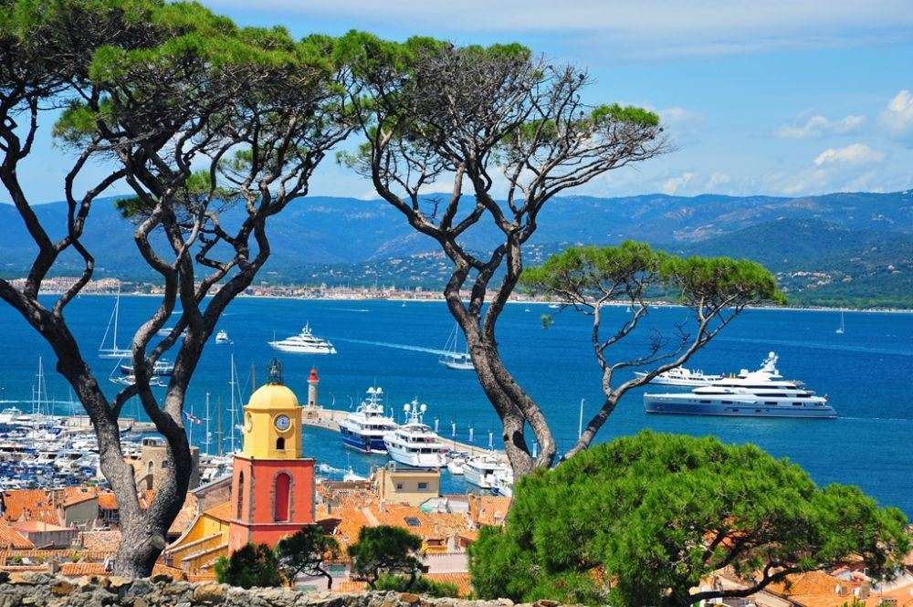 Cote d'Azur i Frankrike pussel på nätet