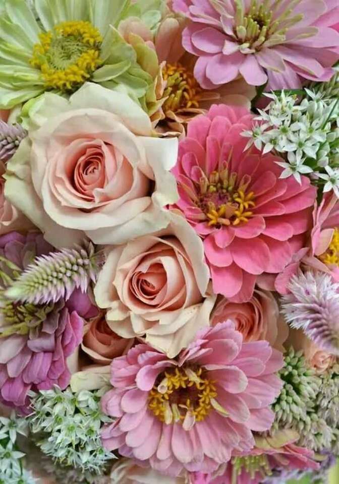 roze bloemen online puzzel