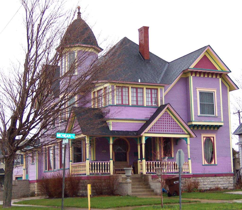 фиолетовый дом пазл онлайн