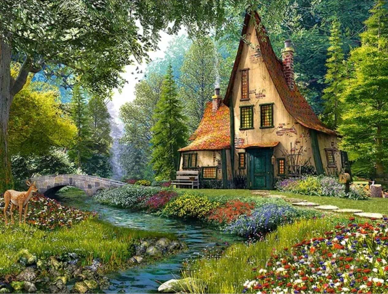 Будинок в лісі пазл онлайн