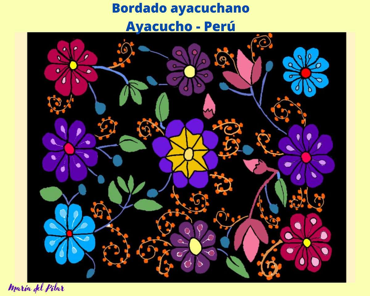 Ayacucho-Stickerei Ayacucho - Peru Online-Puzzle