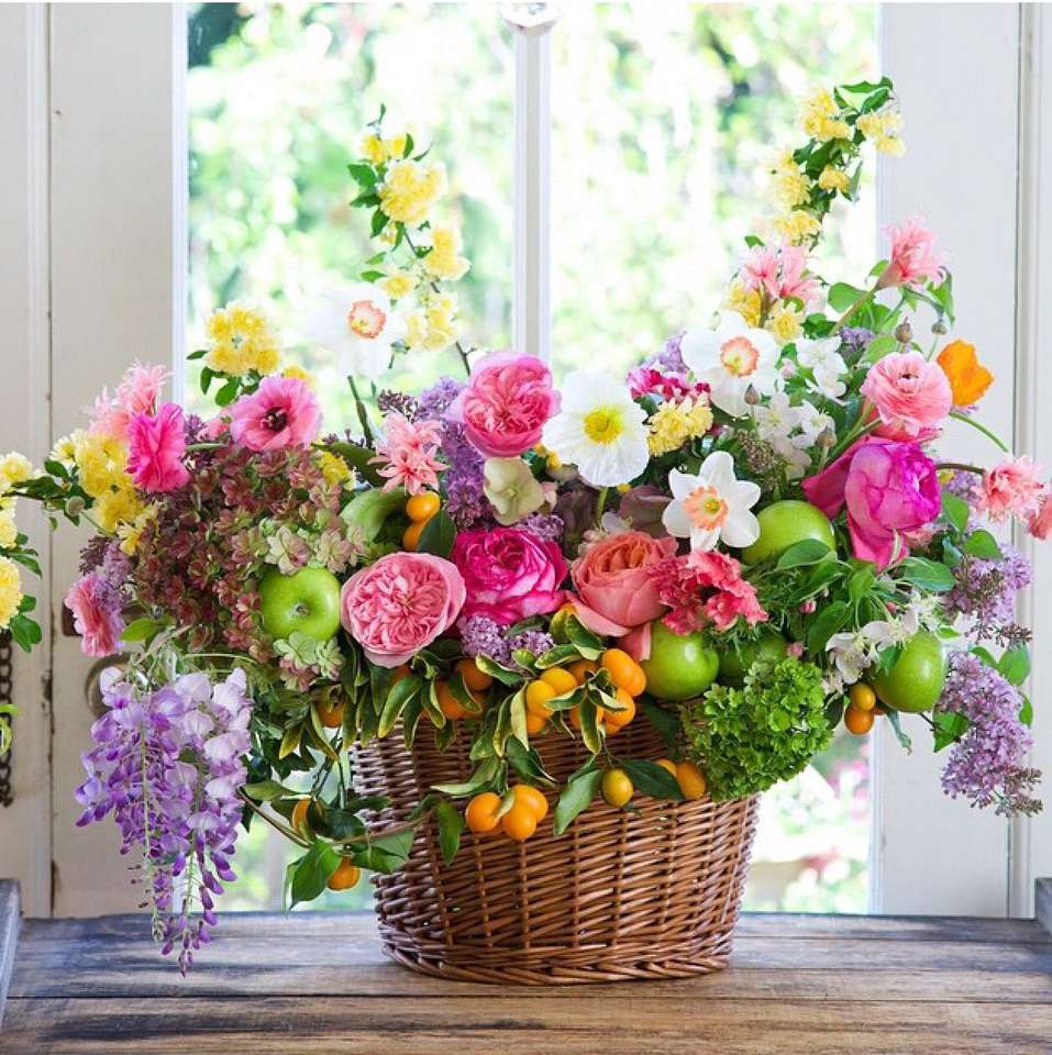 кошница с цветя онлайн пъзел