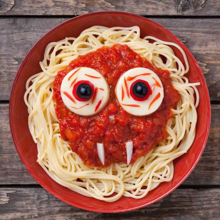 Spaghetti di Halloween spaventosi puzzle online
