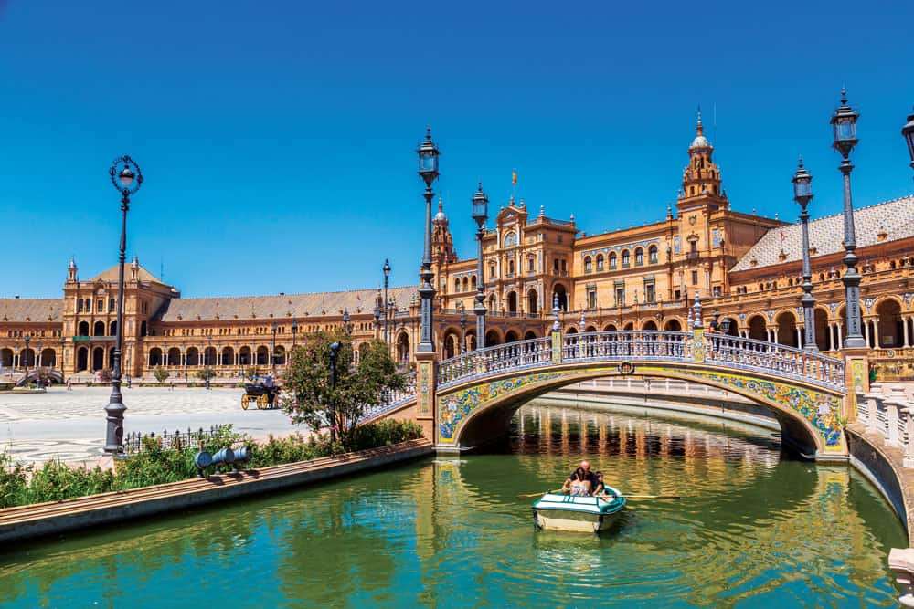 Spanyolország- Sevilla Andalúziában, Guadalquivir folyó kirakós online