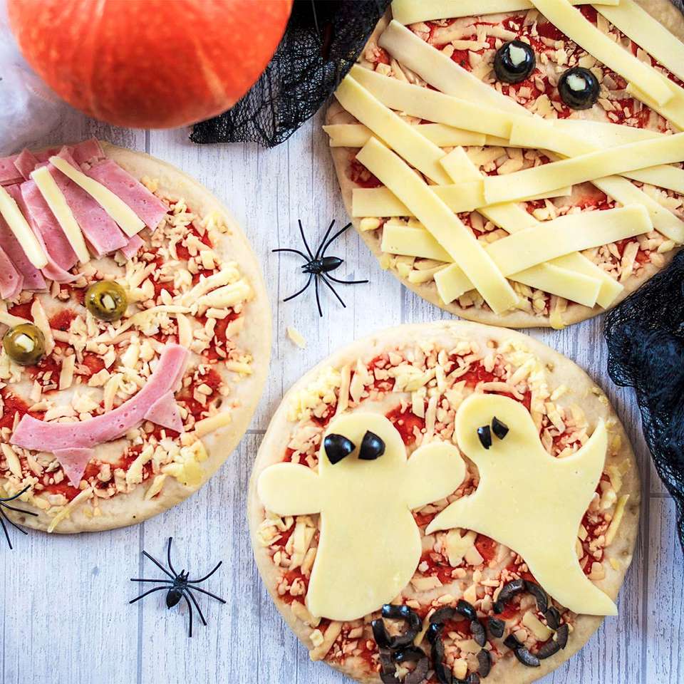 Mini pizzas de halloween quebra-cabeças online