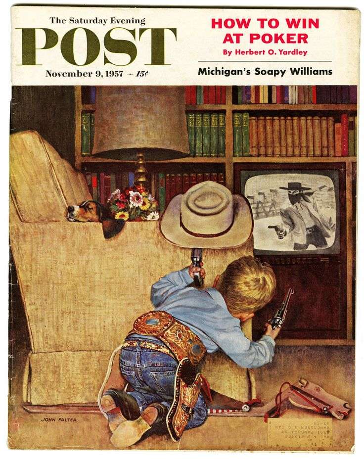 Little cowboy and TV jigsaw puzzle online
