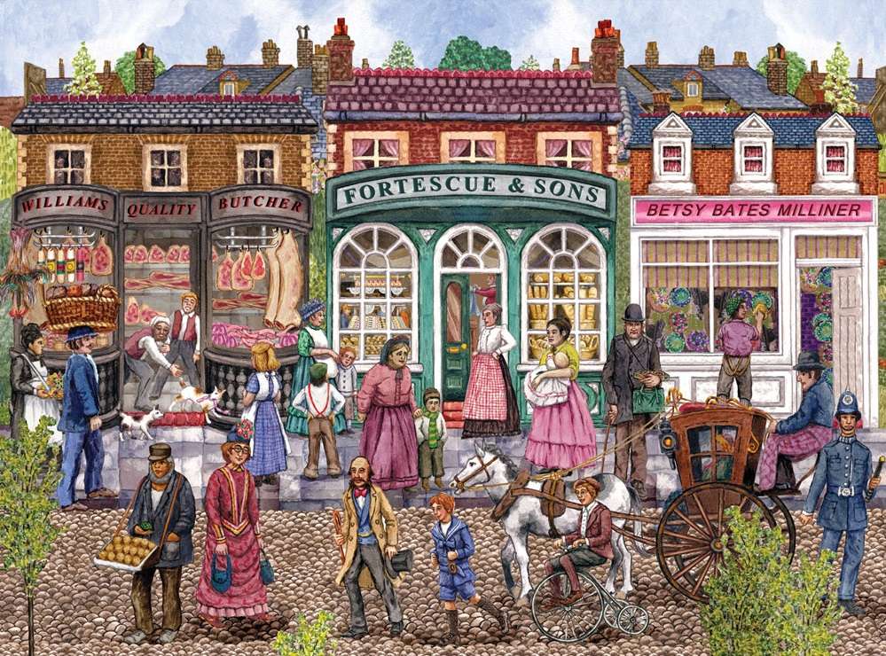 Victorian Street In Summer Online-Puzzle
