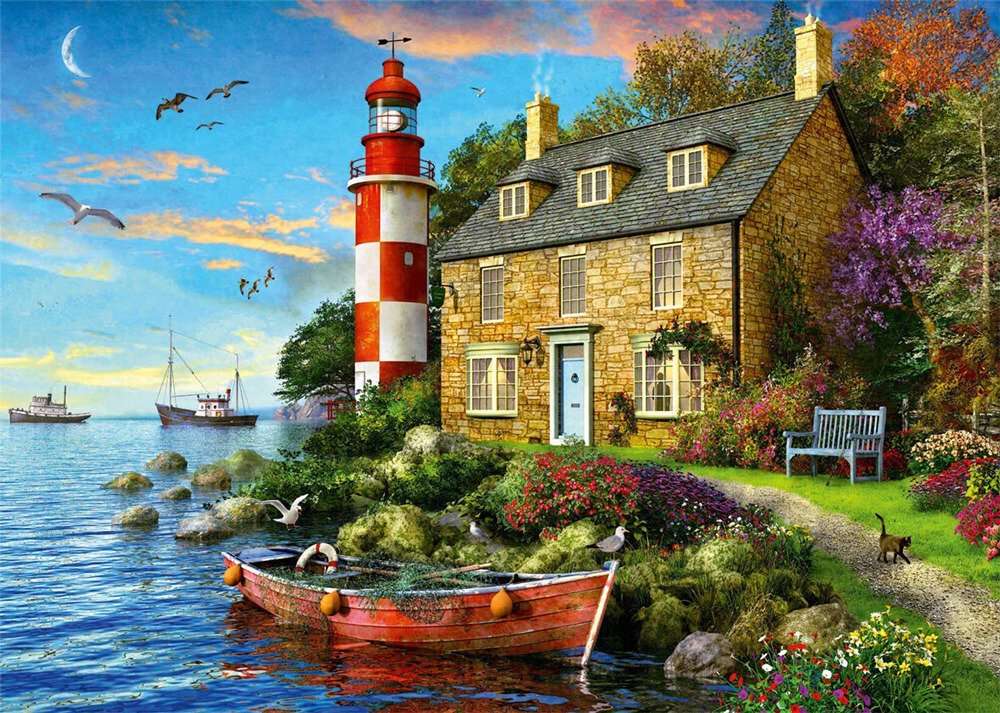 House with a lantern by the sea online puzzle
