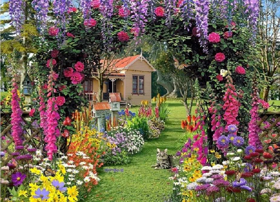 Σε έναν όμορφο κήπο. παζλ online