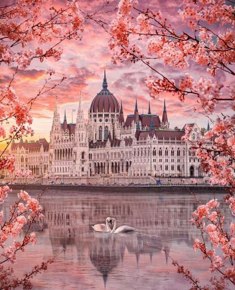 Розова Будапеща. онлайн пъзел