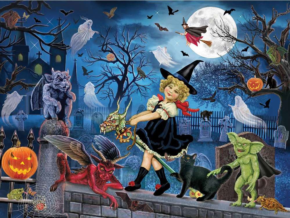 Fiesta de Halloween de la bruja más pequeña rompecabezas en línea
