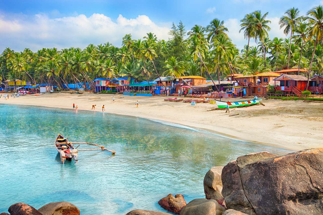 Hermosa playa de Goa en India rompecabezas en línea