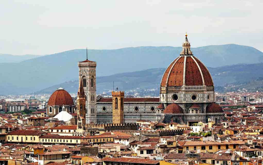 Панорама на Флоренция - катедралата Санта Мария дел Фиоре онлайн пъзел