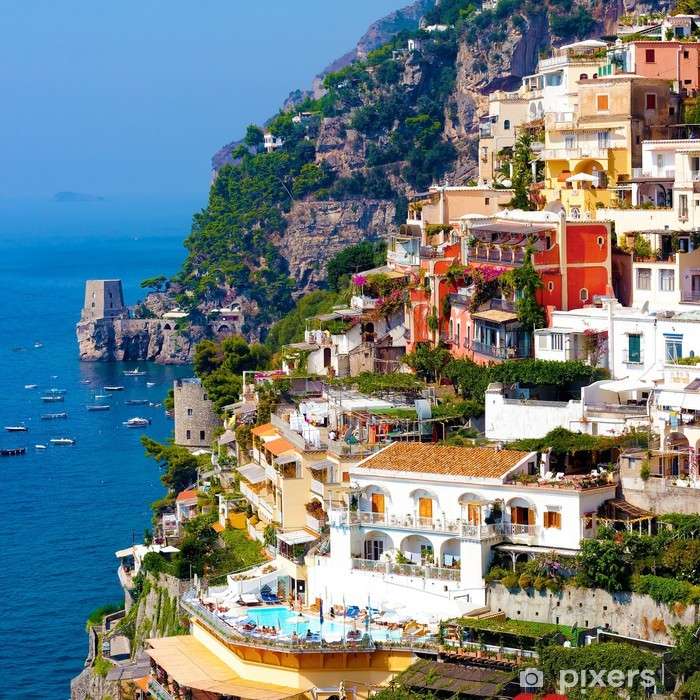 Positano - uma cidade na Costa Amalfitana - Itália puzzle online