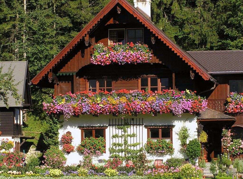 Květinové balkony online puzzle