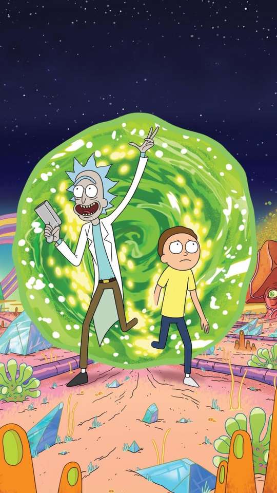 Rick and Morty sticksåg Pussel online