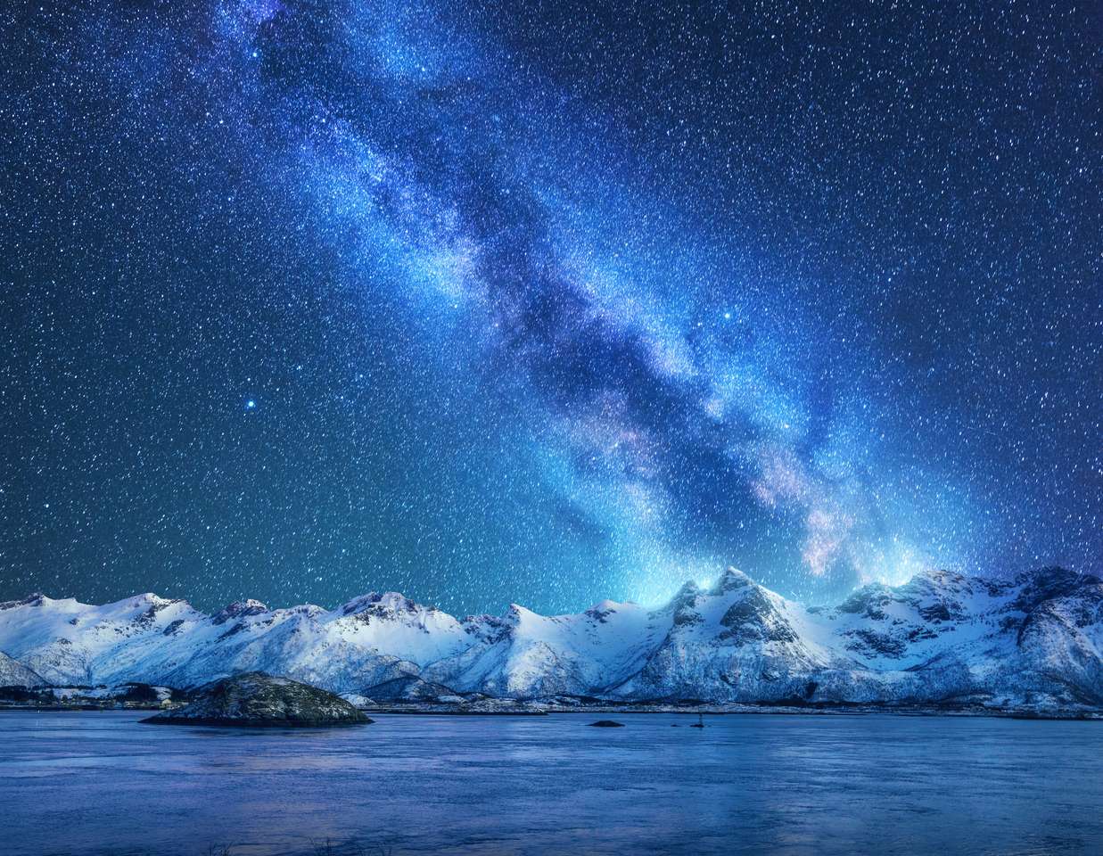 Vackra Vintergatan, Lofoten Pussel online