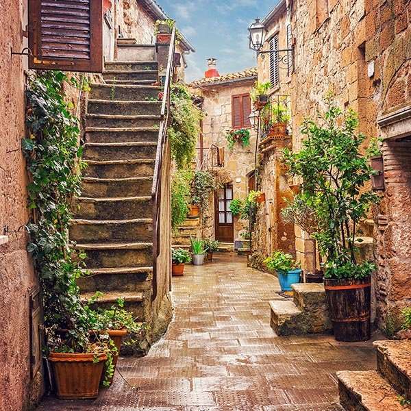 Úzká ulice v Toskánsku, Itálie online puzzle