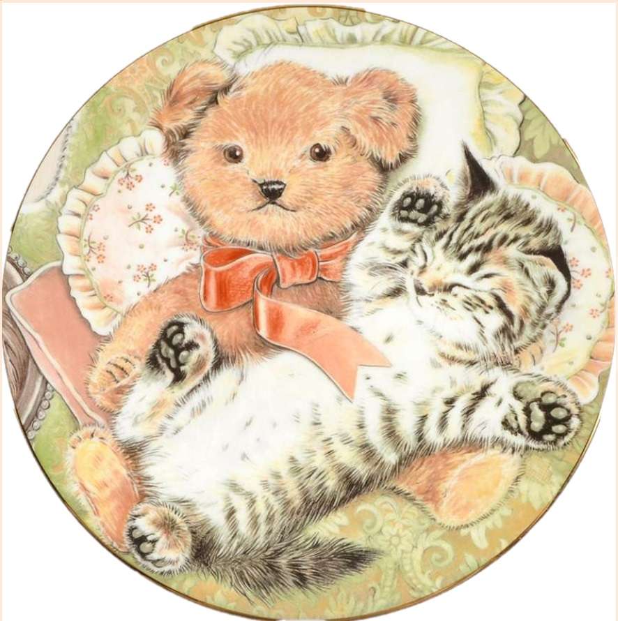Buddies: Teddy bears and kitten online puzzle
