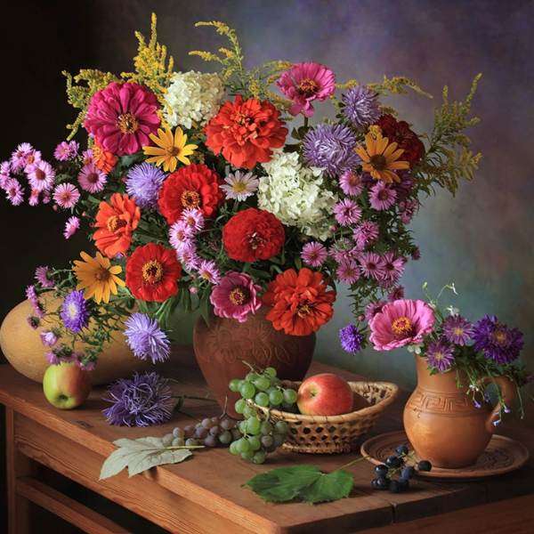 цветочная живопись пазл онлайн