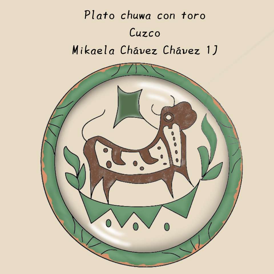 Plato chuwa con toro - Cusco rompecabezas en línea