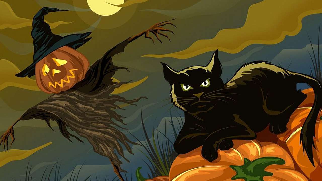 Halloween-Katze Puzzlespiel online