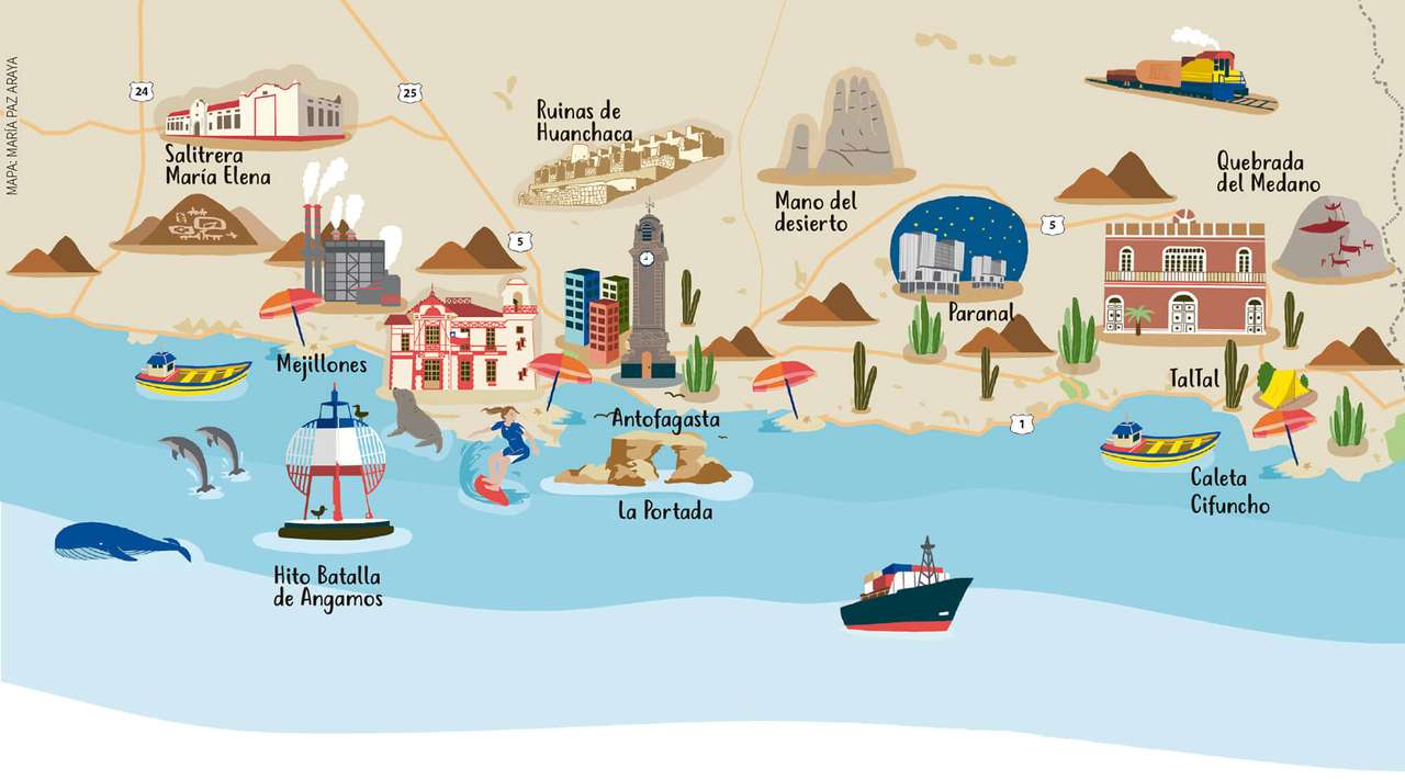 mapa antofagasta skládačky online