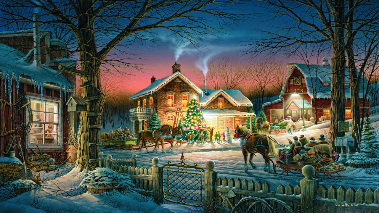 karácsonyi falu kirakós online