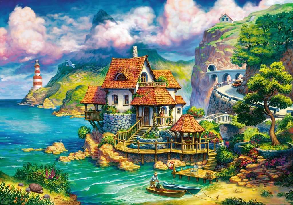 Dům létání na pobřeží online puzzle