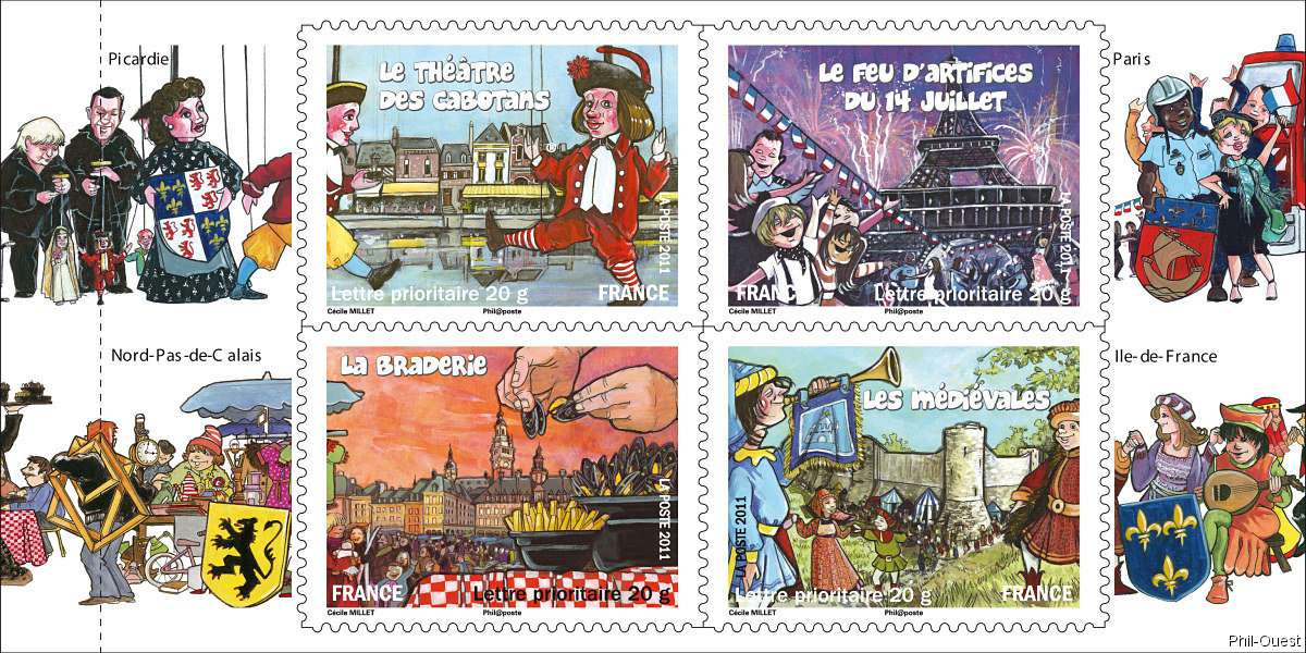 切手「大好きなフランス」：北 オンラインパズル