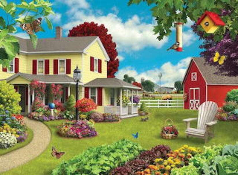 Пейзаж № 14 - Красива селска къща онлайн пъзел