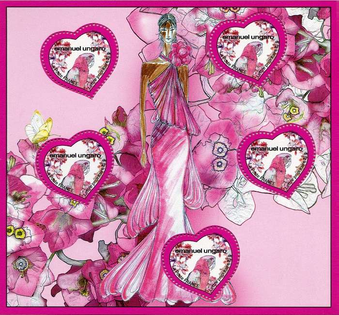 Пощенски марки за Свети Валентин: сърцата на Ungaro онлайн пъзел