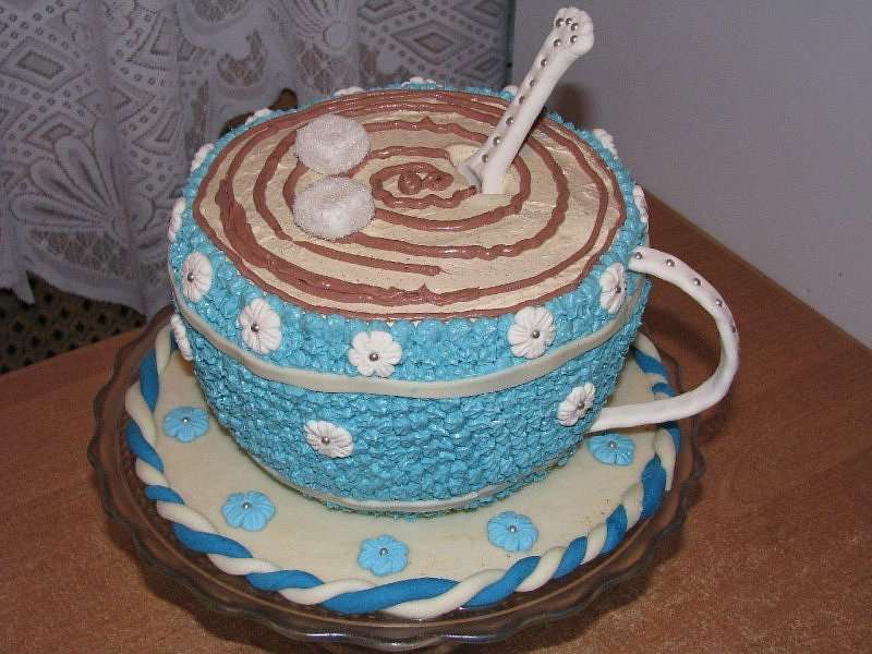 Торт - чашка кофе пазл онлайн