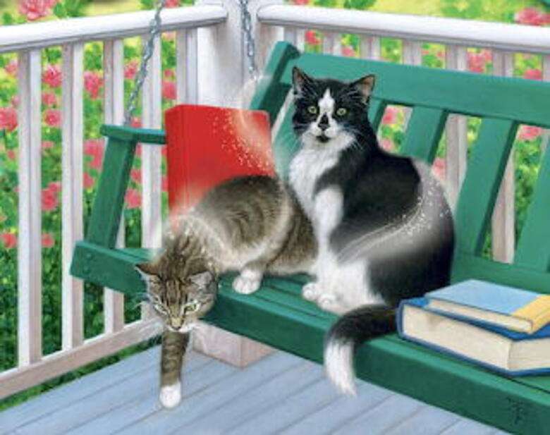 Koťátka na lavičce skládačky online