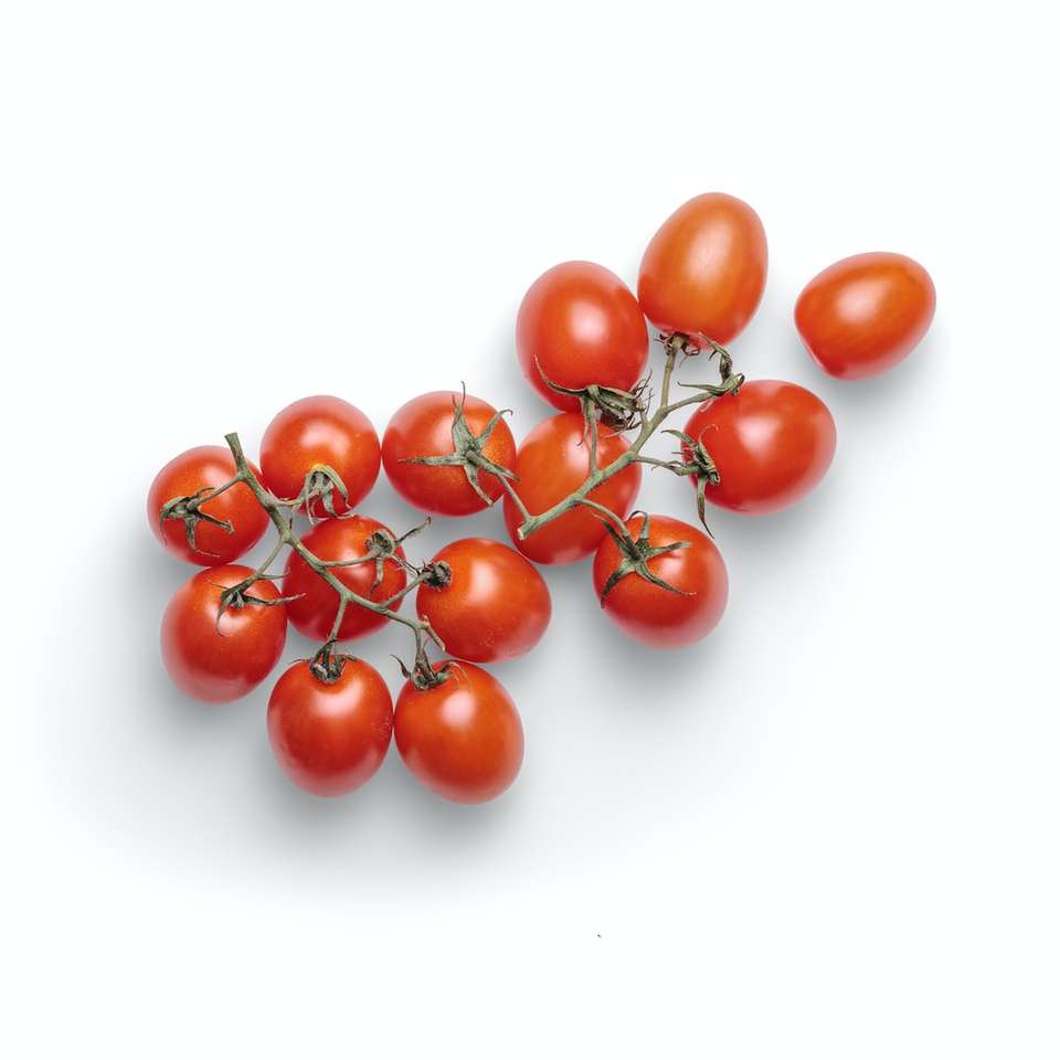red cherry tomatoes on white surface online puzzle