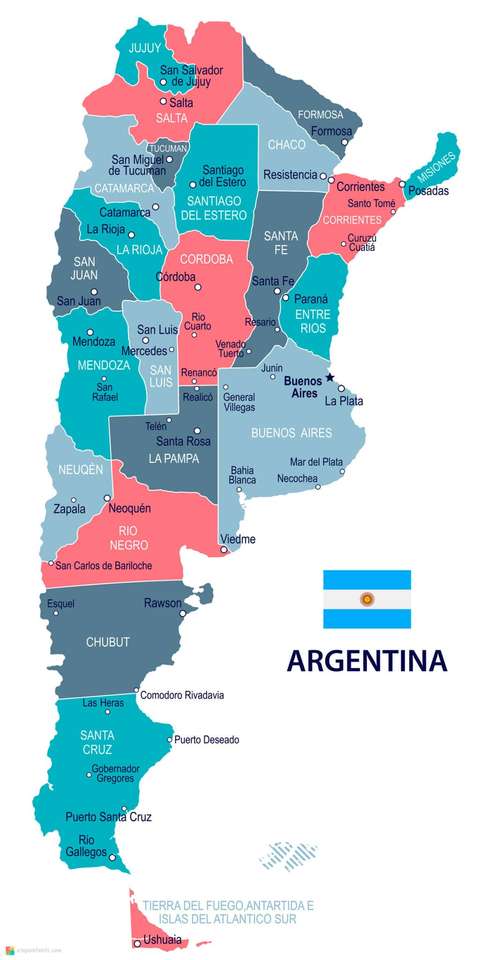 Карта Аргентини пазл онлайн