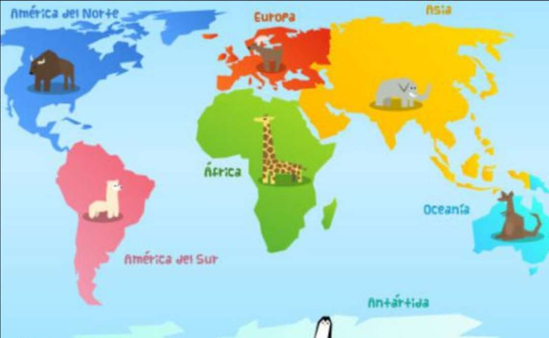 Pangea cu animale continentale puzzle online