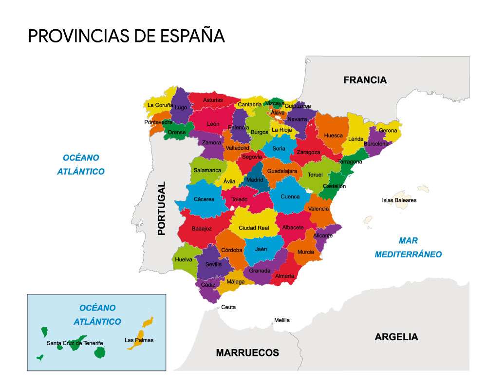 Карта Іспанії пазл онлайн
