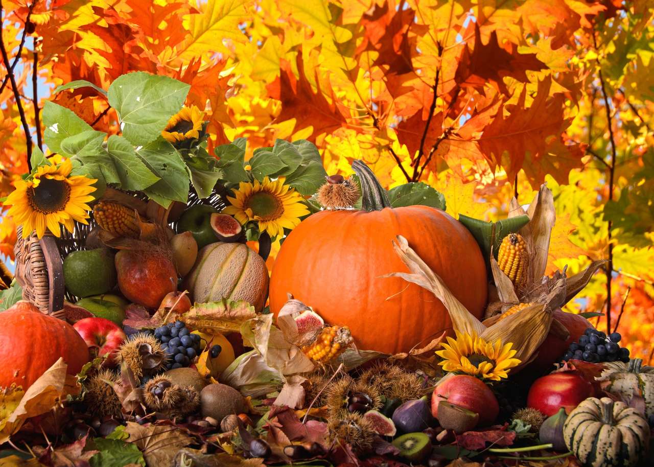 Podzimní dekorace skládačky online