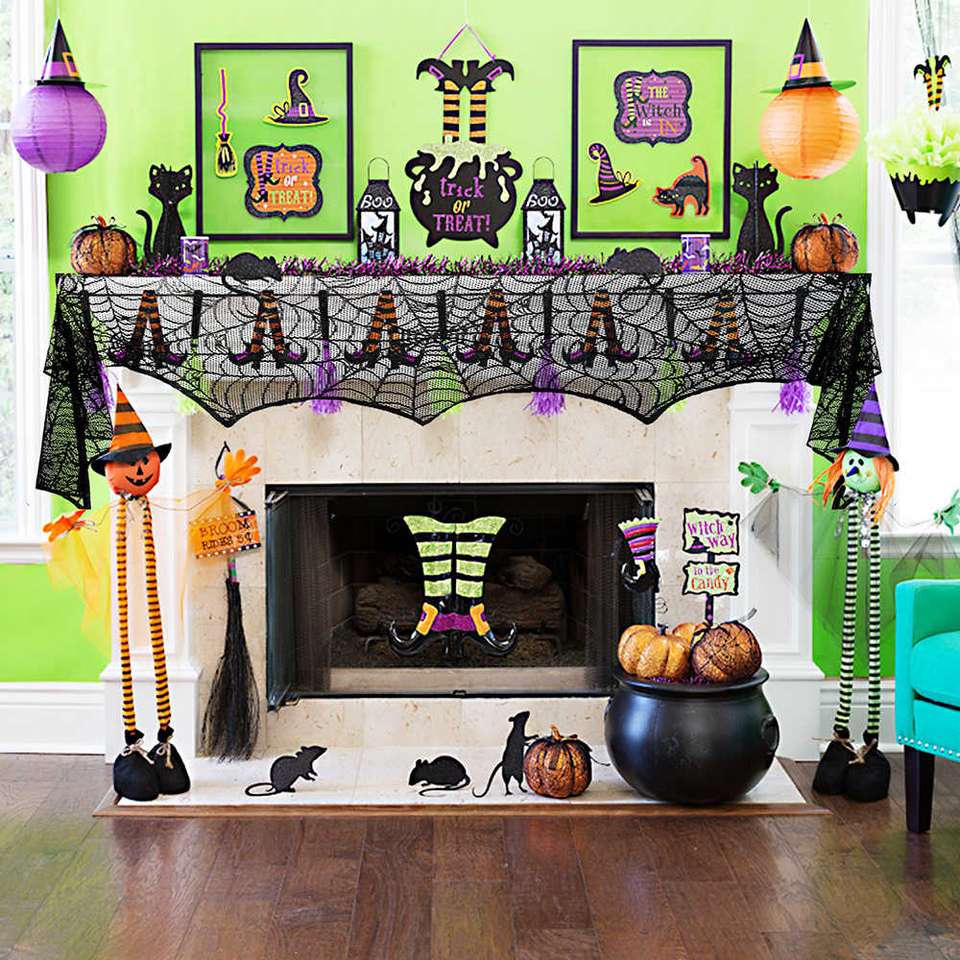 Décoration de cheminée pour Halloween puzzle en ligne
