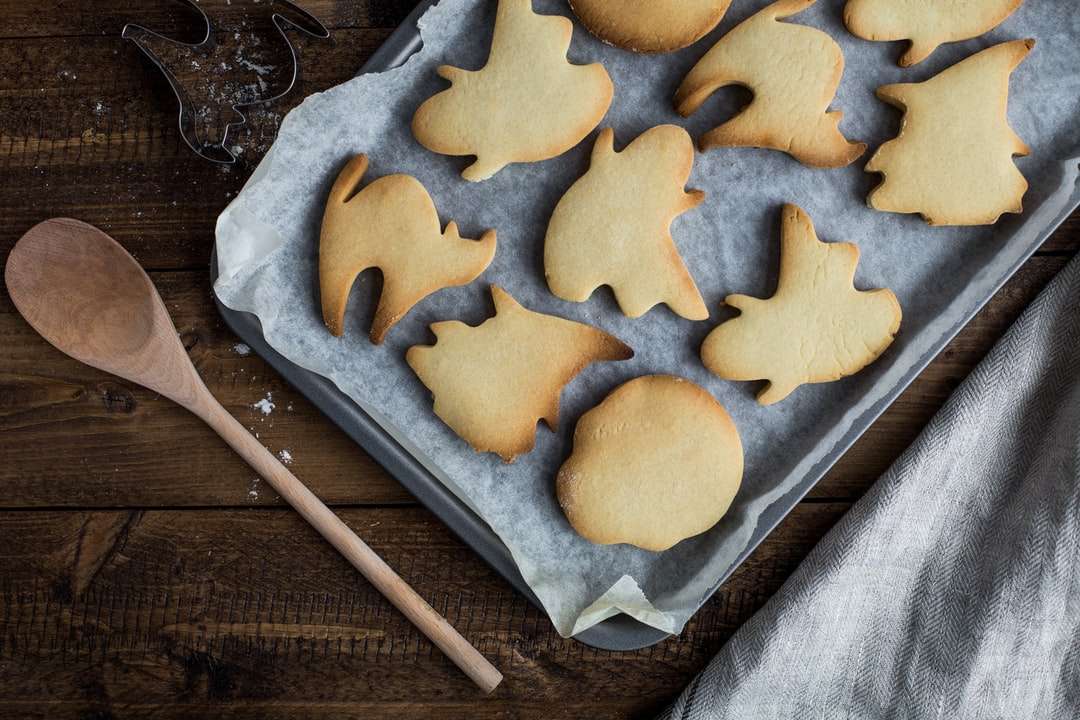 assorted-shape cookies on tray jigsaw puzzle online