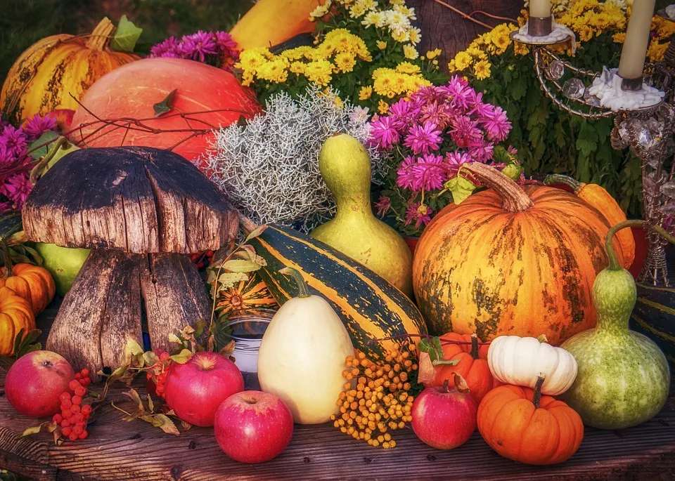 Декорация на реколтата през есента онлайн пъзел